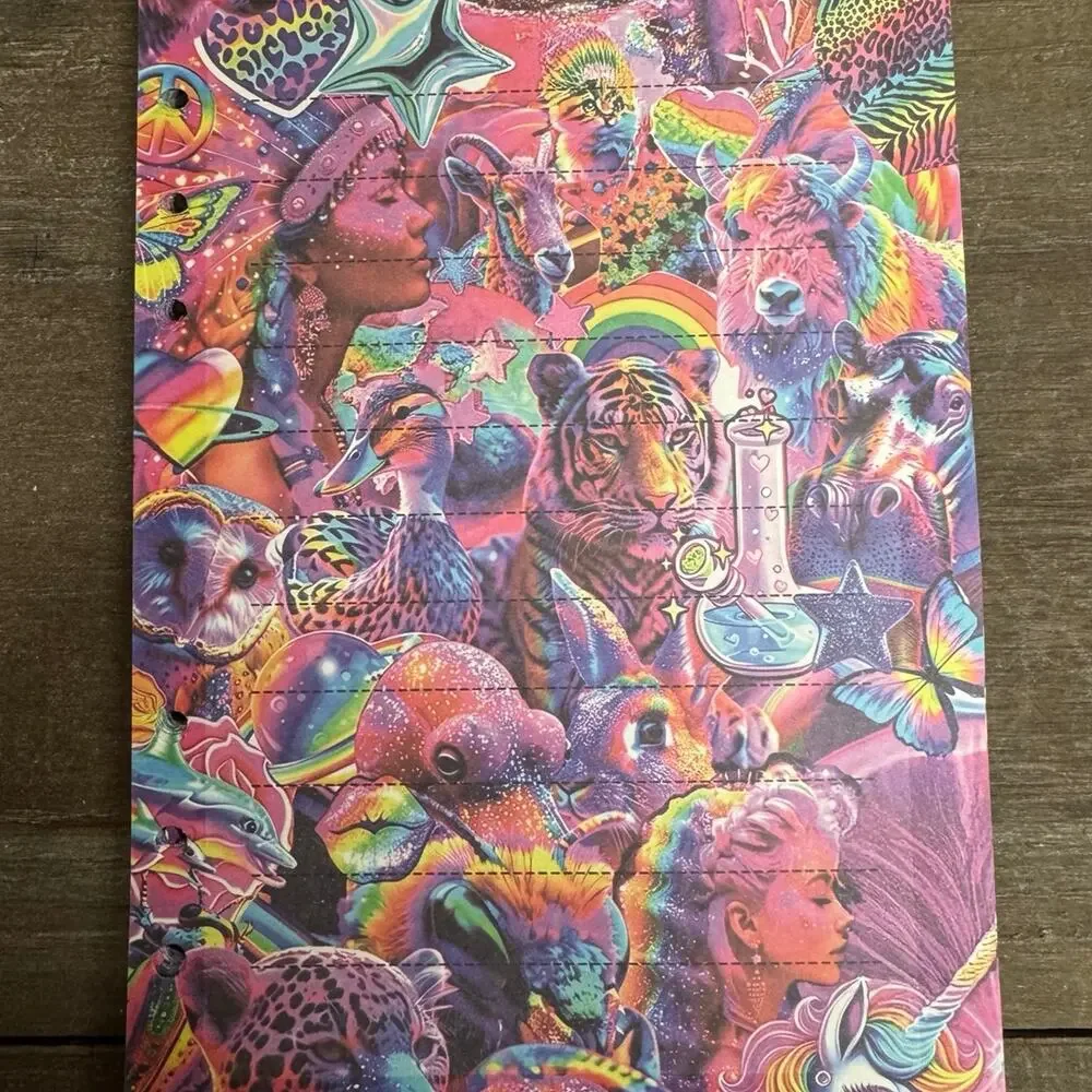 Lisa Frank Inspired Size A5 Refill Paper (50 Sheets)